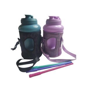 HydroJug Teal & Lavender Insulated Water Bottles with Carry Straps